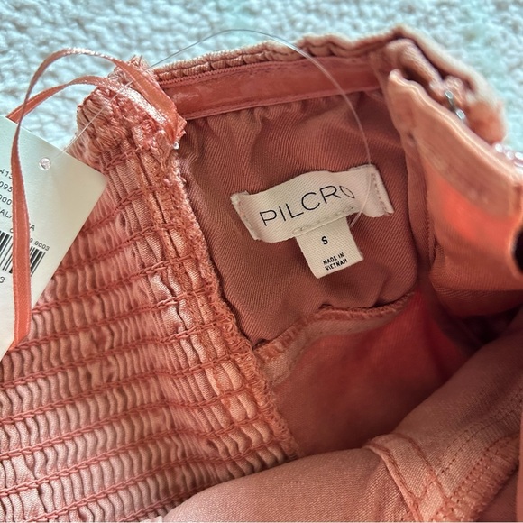 NWT Anthropologie Pilcro Icon Fluted Denim Midi Dress Size Small Coral - Picture 4 of 14